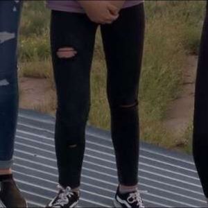 black holey jeans